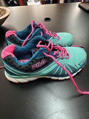 Fila Teal and Pink Women's Athletic Sneakers